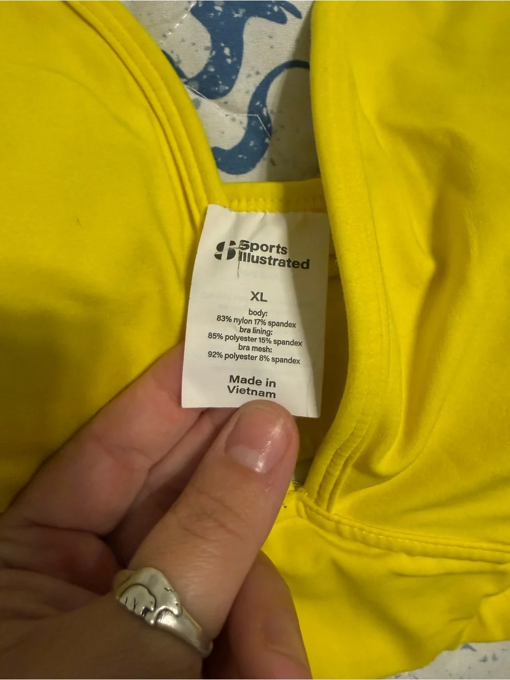 Sports Illustrated Yellow V-Plunge Sports Bra